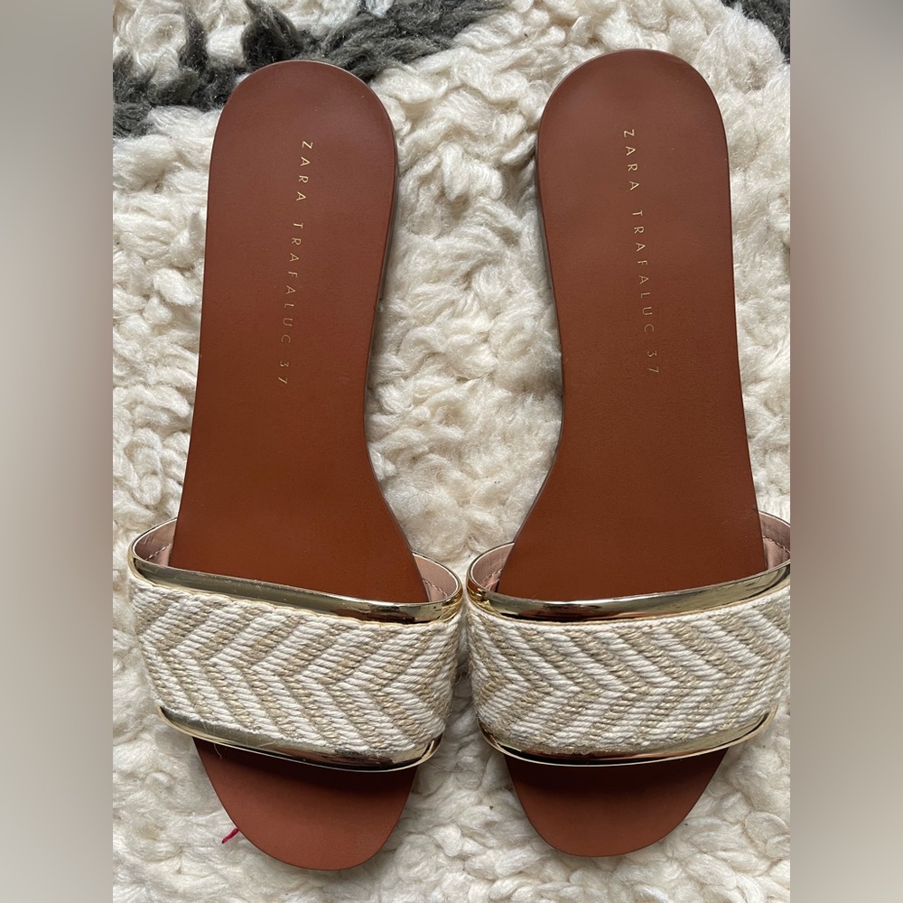 Zara slide on sandals - never been worn, brand new
